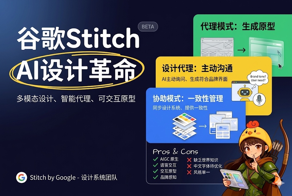 谷歌Stitch新功能实测，AI设计UI的5个趋势提前看